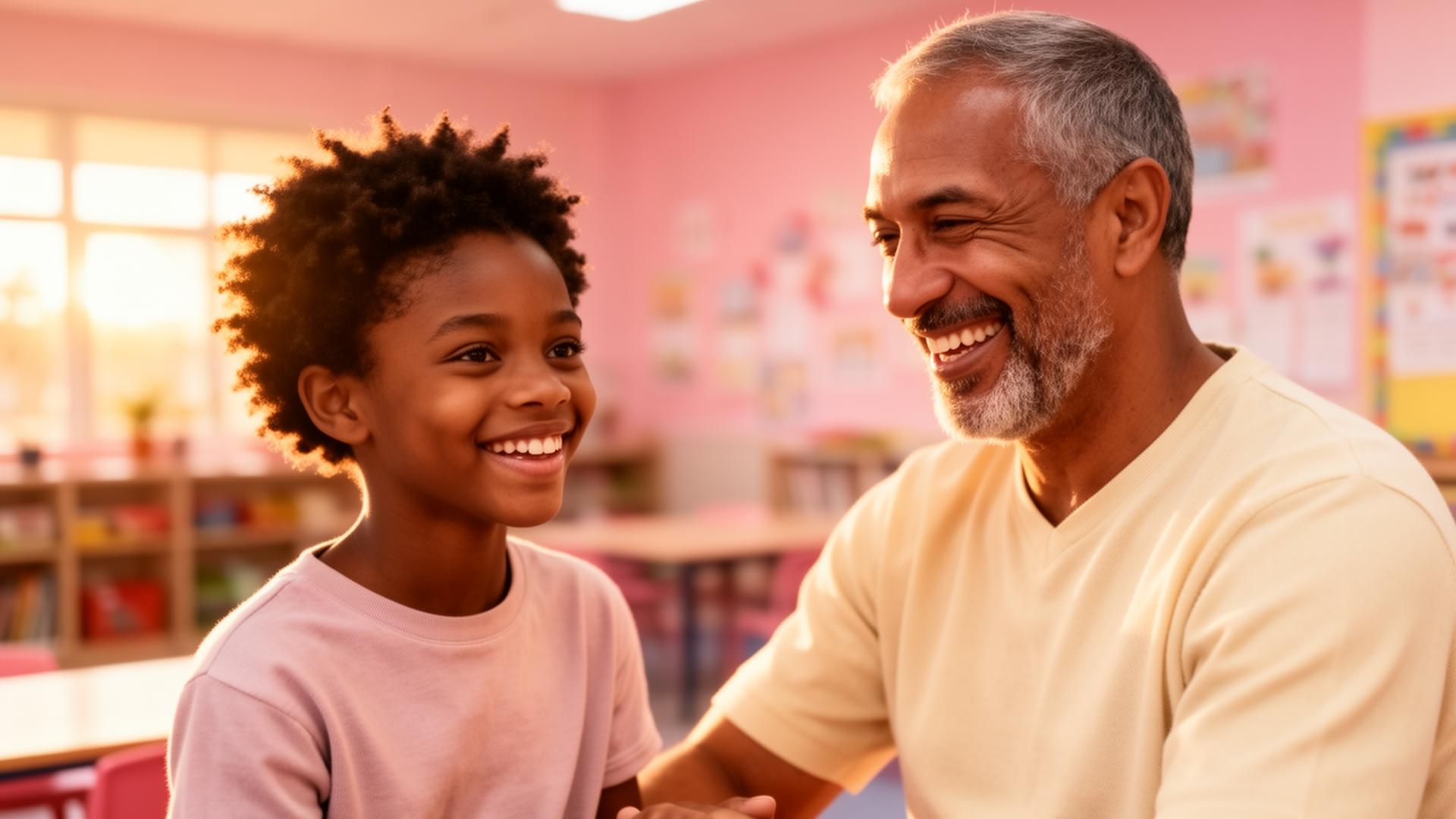 A mentor and youth share a hopeful moment together